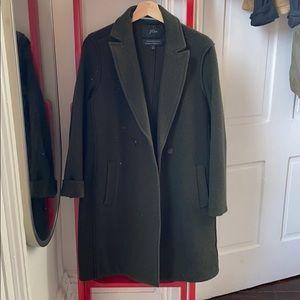 j. crew green wool trench coat